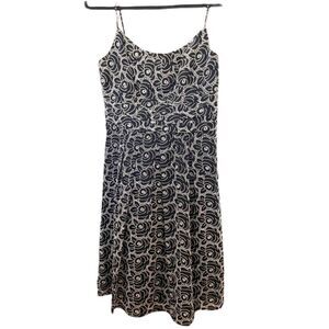 Eliza J Black & White Floral Embroidered Print Dress Size 10